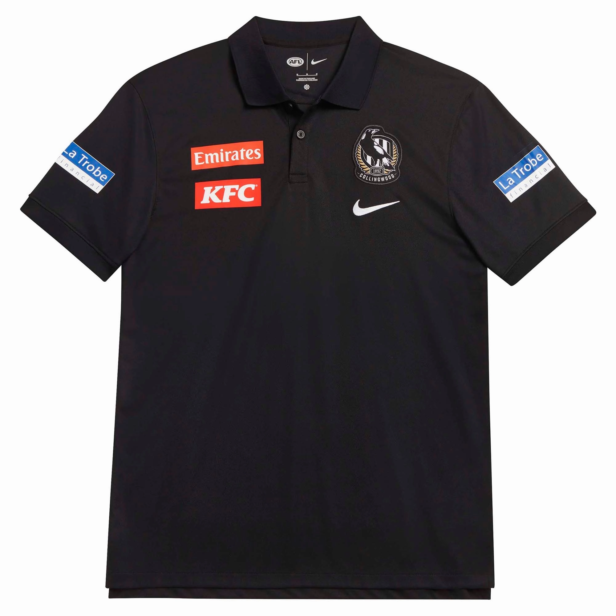 Men's AFL Collingwood Magpies Football Club 2025 Media Polo Well-fitted