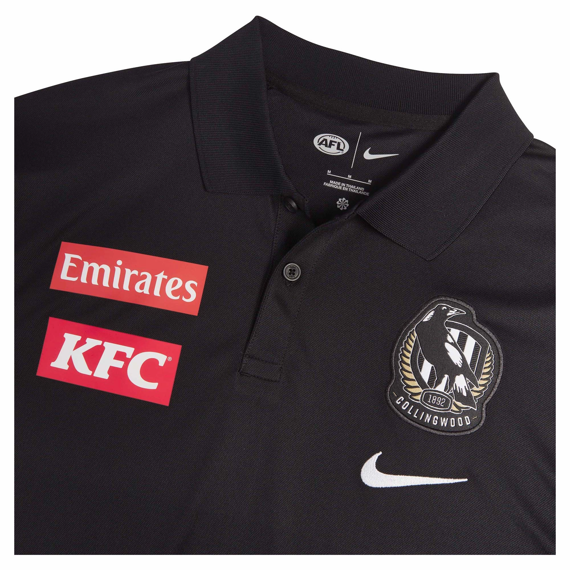 Men's AFL Collingwood Magpies Football Club 2025 Media Polo Well-fitted