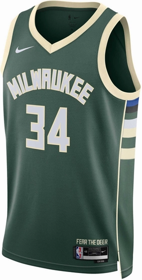 Men's NBA Milwaukee Bucks Giannis Antetokounmpo 2022/23 Icon Edition Swingman Jersey Fashion-conscious Versatile wear