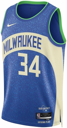 Men's NBA Milwaukee Bucks Giannis Antetokounmpo 2023/24 City Edition Swingman Jersey Affordable Classic