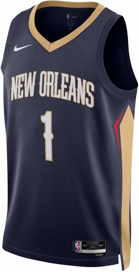 Men's NBA New Orleans Pelicans Zion Williamson Icon Edition Swingman Jersey Lightweight design Fashionable wearables