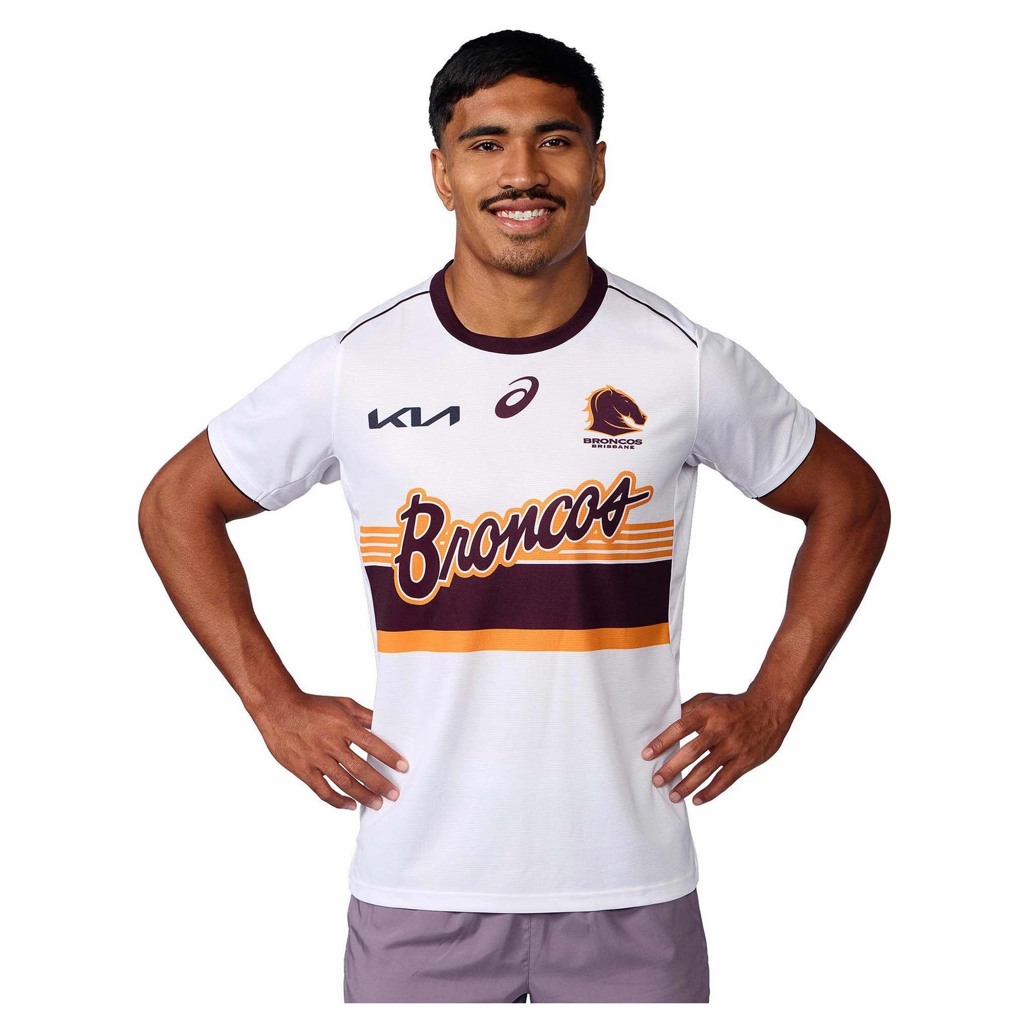 Perfect fit Men's NRL Brisbane Broncos 2025 Replica Run Out Tee Classic styles