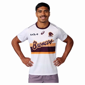 Men's NRL Brisbane Broncos 2025 Replica Run Out Tee Style-defining Classy