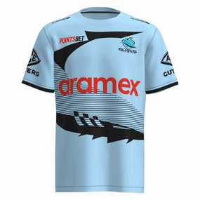 Men's NRL Cronulla Sharks 2023 Warm Up Tee Party-perfect Laid-back