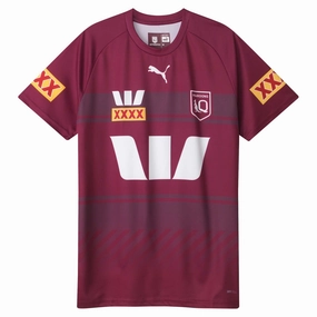 Men's State Of Origin Queensland Maroons 2025 Training Tee Modern silhouettes Comfort-focused