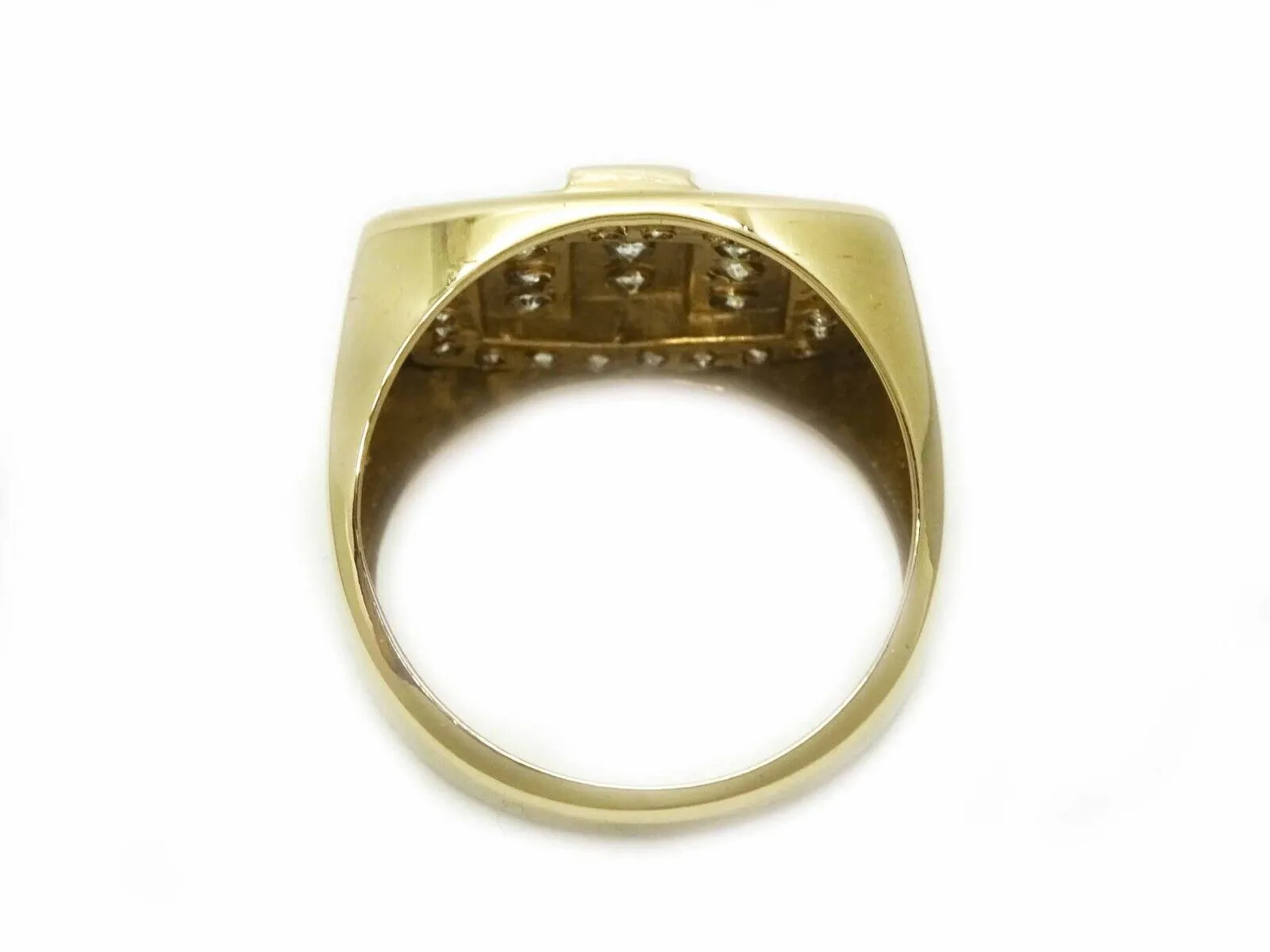 Men's 1.41ct tw Diamond Raised Step Setting Ring 14k Gold GLR Size 9.5