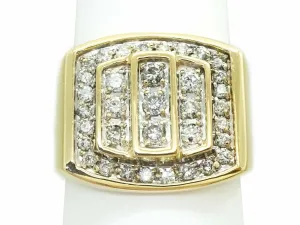 Men's 1.41ct tw Diamond Raised Step Setting Ring 14k Gold GLR Size 9.5