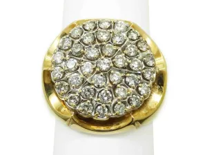 Men's 2.00ct tw Diamond Cluster Cocktail Filigree Ring 14k Gold Size 10