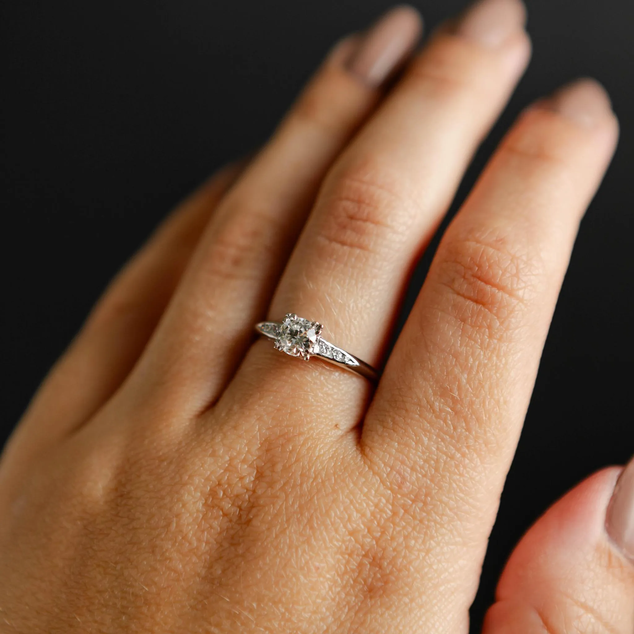 Mid Century Platinum Diamond Ring | Circa 1950
