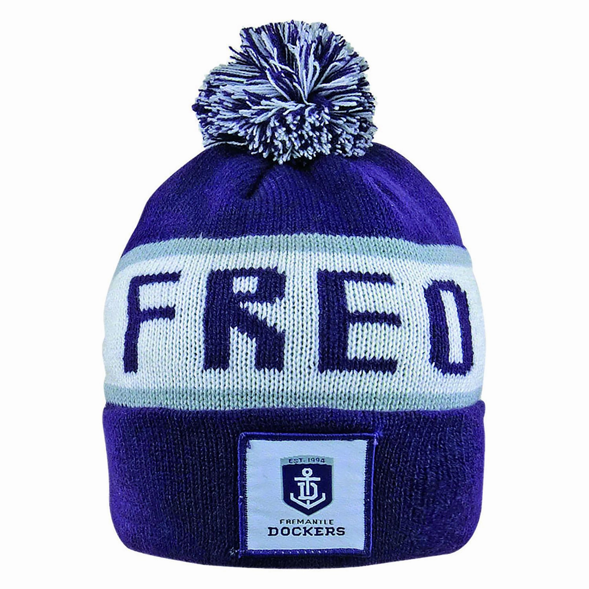 Sophisticated Adult's AFL Fremantle Dockers Football Club Bar Beanie Timeless style