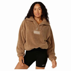 Modern comfort Women's Everyday Teddy Quarter Zip Sweatshirt Classic
