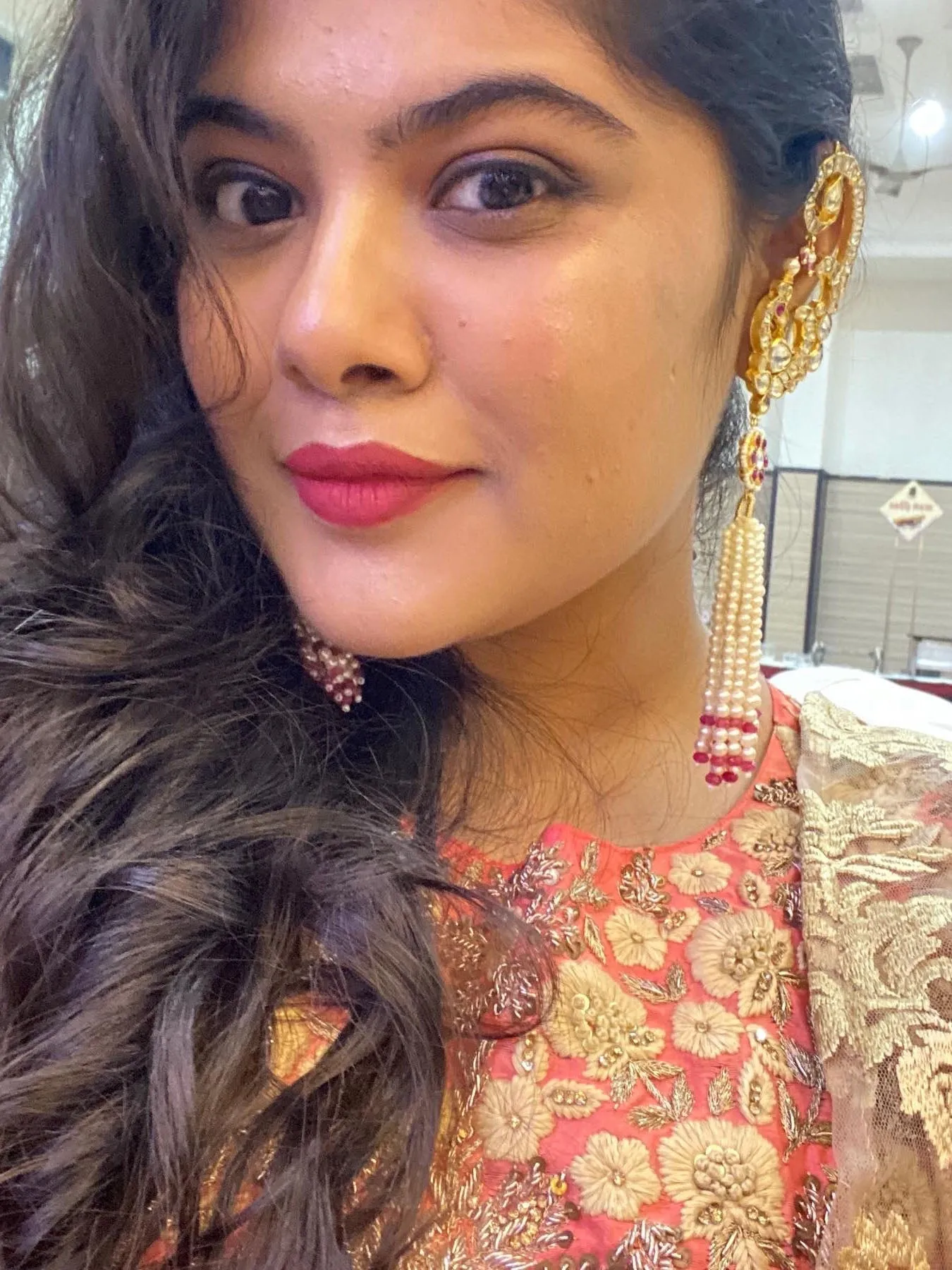 Multicolor Gold Plated Jadau Kundan Earrings - ME759YPA