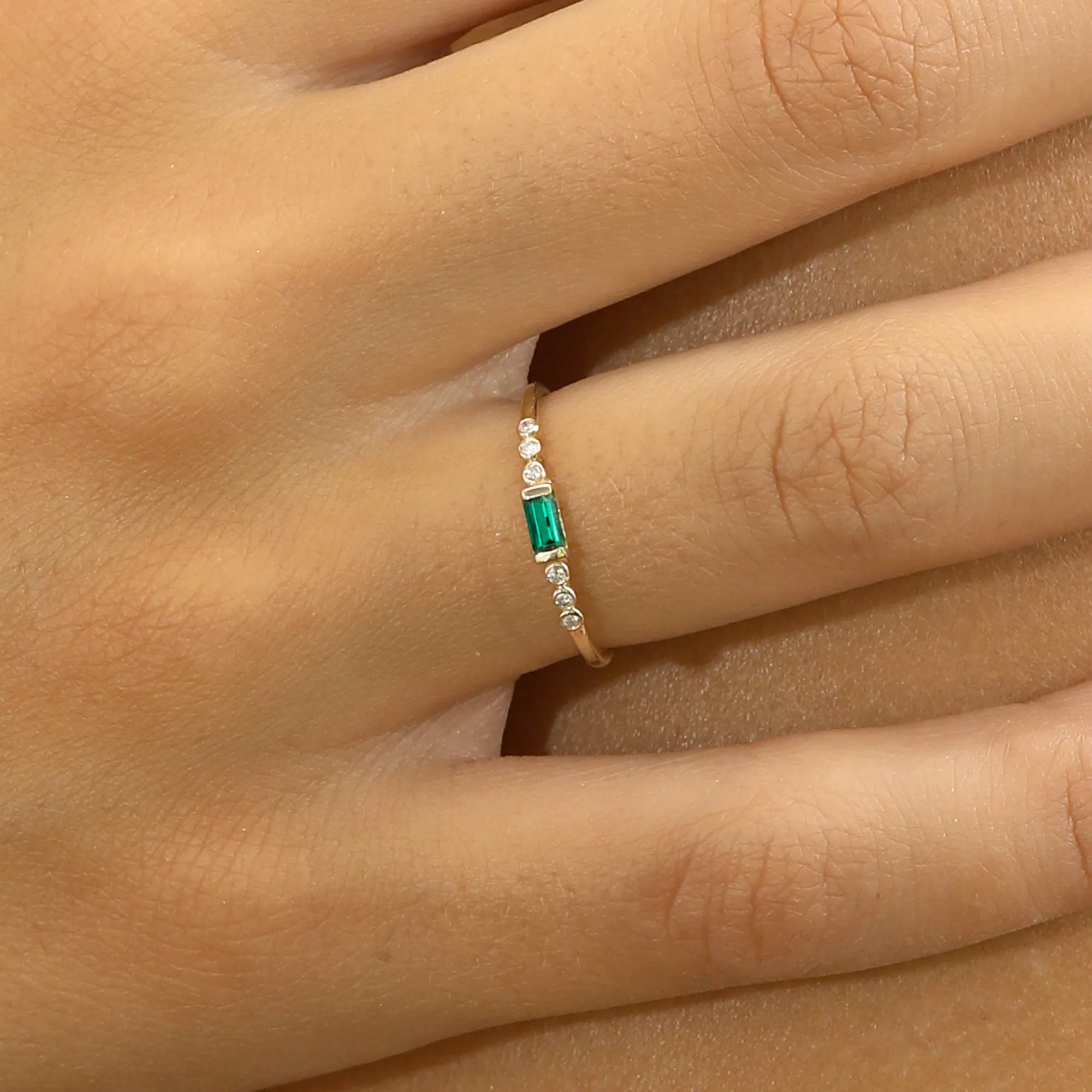 Natural Emerald and Diamond Ring, Cecilia