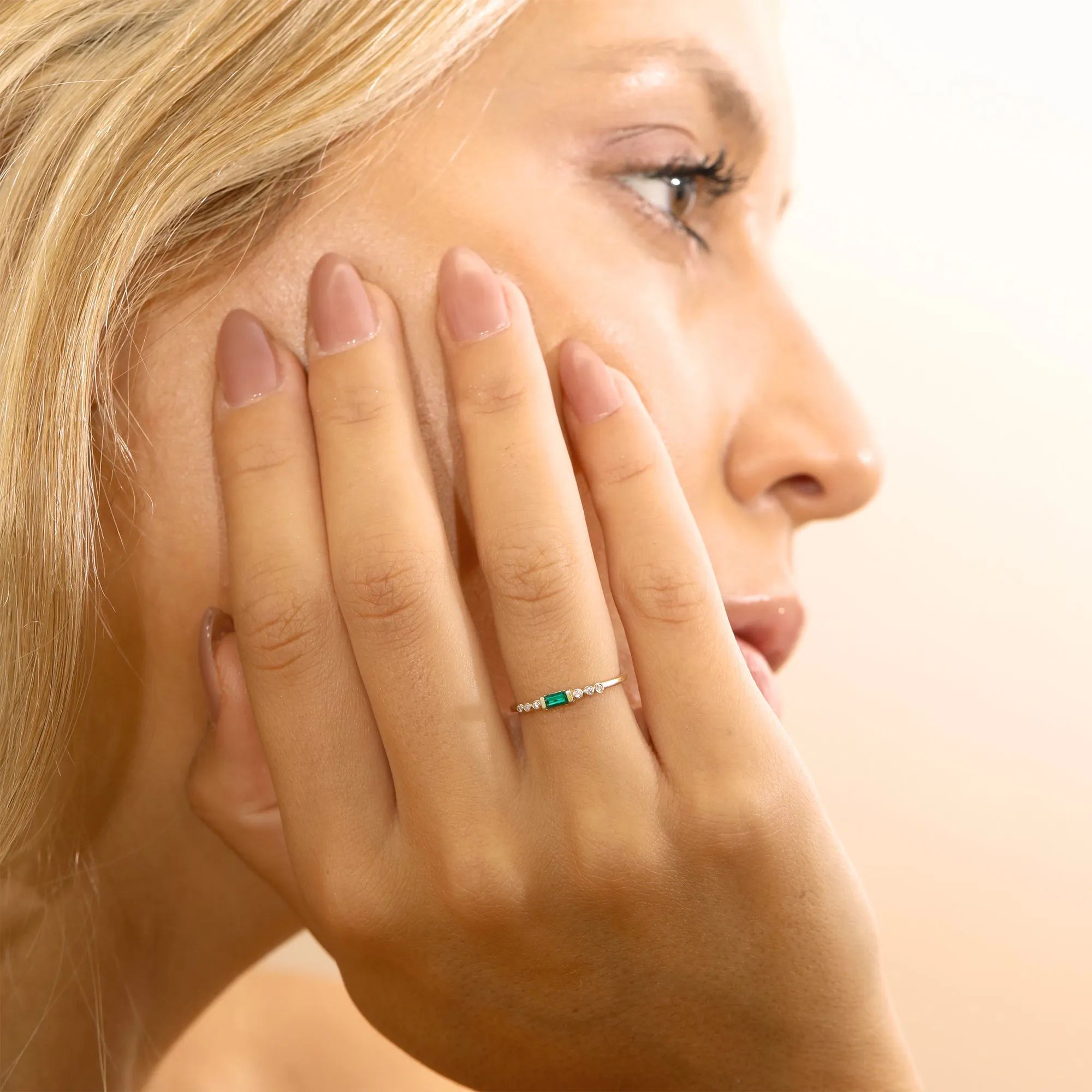 Natural Emerald and Diamond Ring, Cecilia