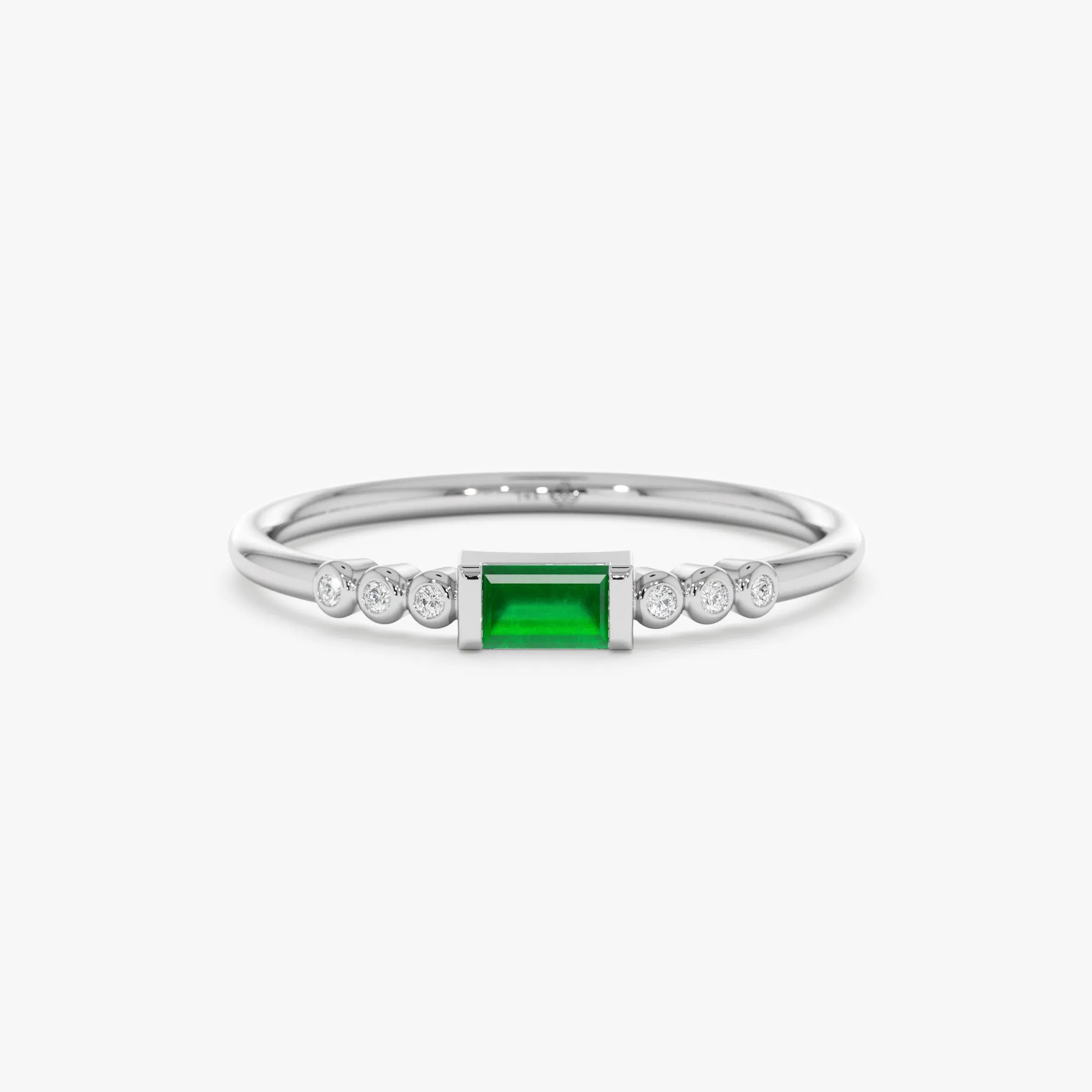 Natural Emerald and Diamond Ring, Cecilia