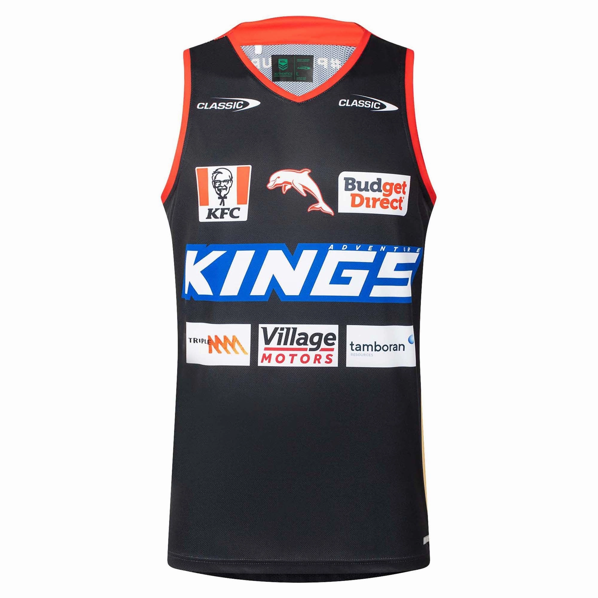 Fashionable looks Men's NRL Redcliffe Dolphins 2025 Pro Training Singlet Designer