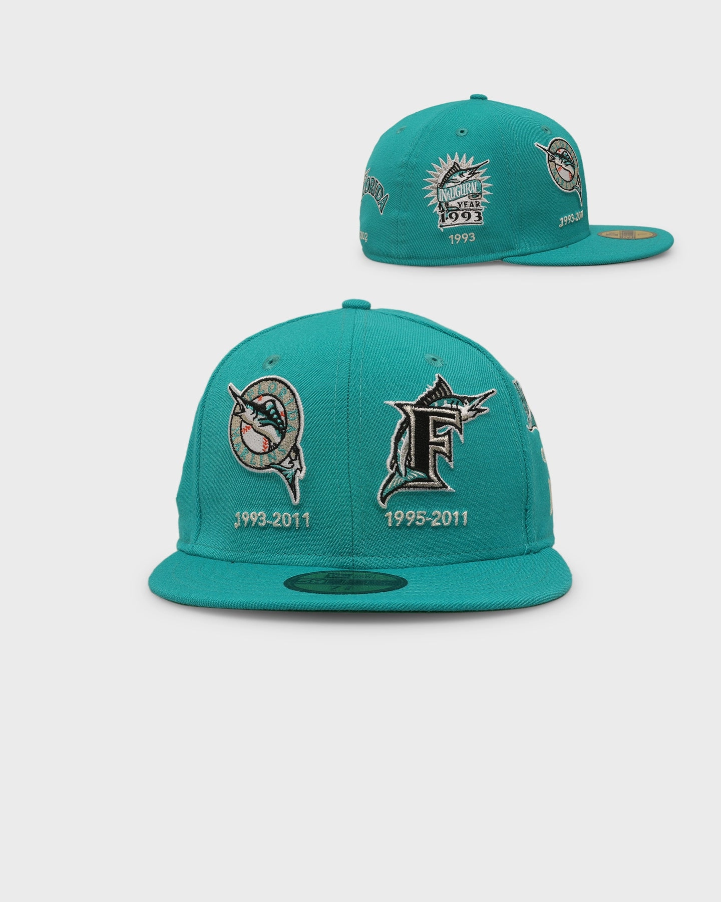New Era Florida Marlins 'Logo Evolution' 59FIFTY Fitted Teal