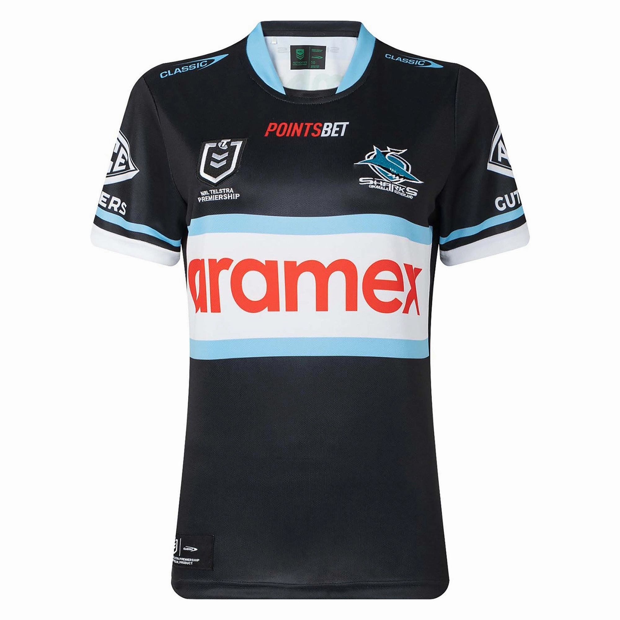 Comfortable attire Women's NRL Cronulla-Sutherland Sharks 2023 Away Jersey Easy care