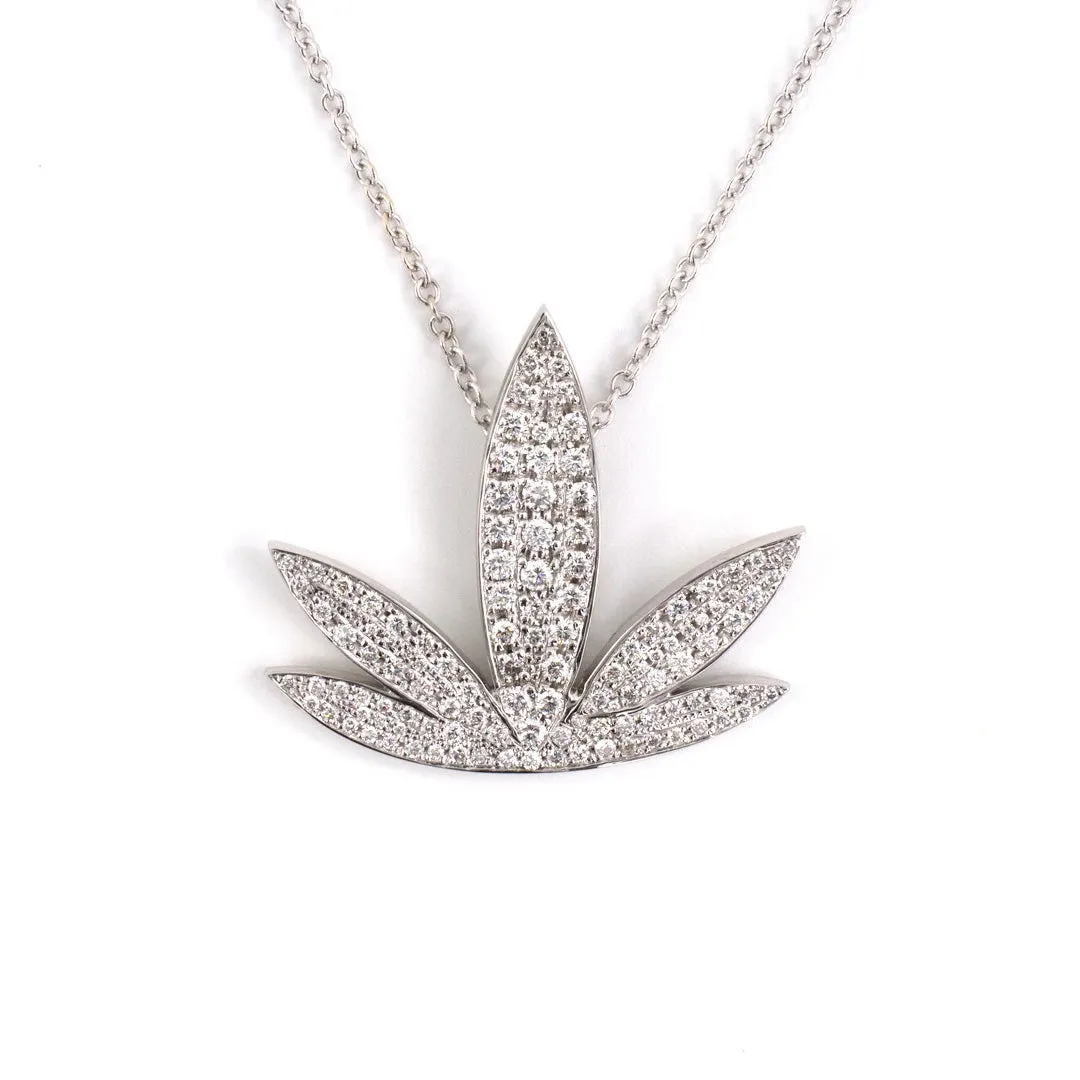 Pav?? Diamond Leaf Pendant Necklace