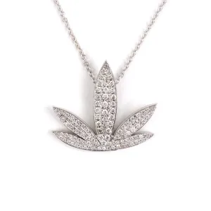 Pav?? Diamond Leaf Pendant Necklace