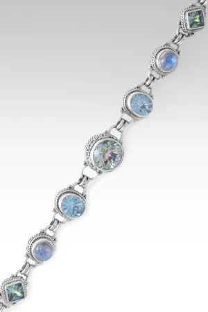 Peace Transcending Bracelet? in Novel? Mystic Quartz, Arctic Blue Topaz, Rainbow Moonstone & Bali Crush? Mystic Topaz