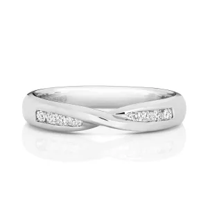 Platinum 0.16ct Diamond Crossover Twist Eternity Ring