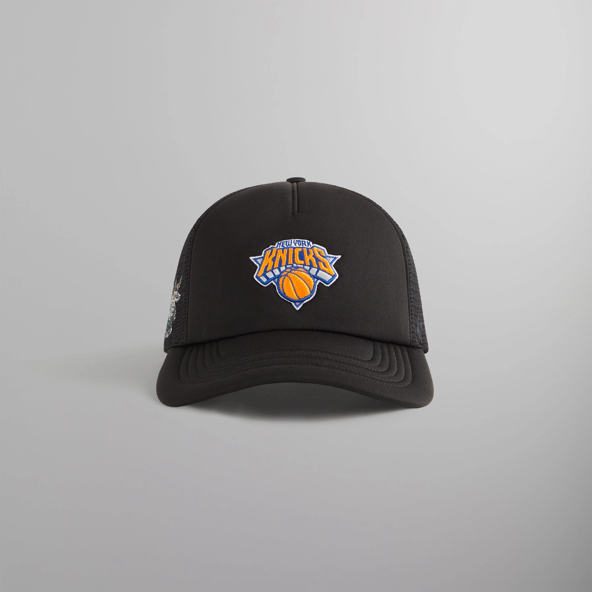 Kith & '47 for the New York Knicks Satin Franchise LS Trucker Hat - Black Sincere Faithful