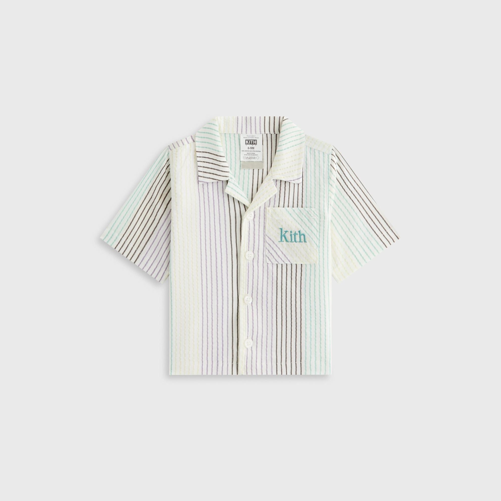 Innovative Kith Baby Striped Thompson Camp Shirt - Mykonos Celebrated