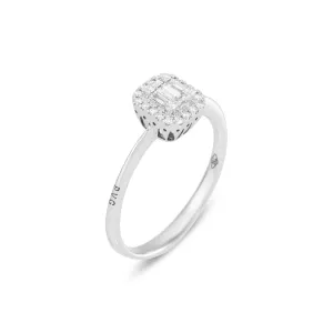 Ponte Vecchio Benvenuto 18ct White Gold 0.27ct Cluster Diamond Ring