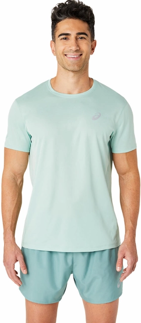 Quality wear Men's Silver Short Sleeve Top Luxury