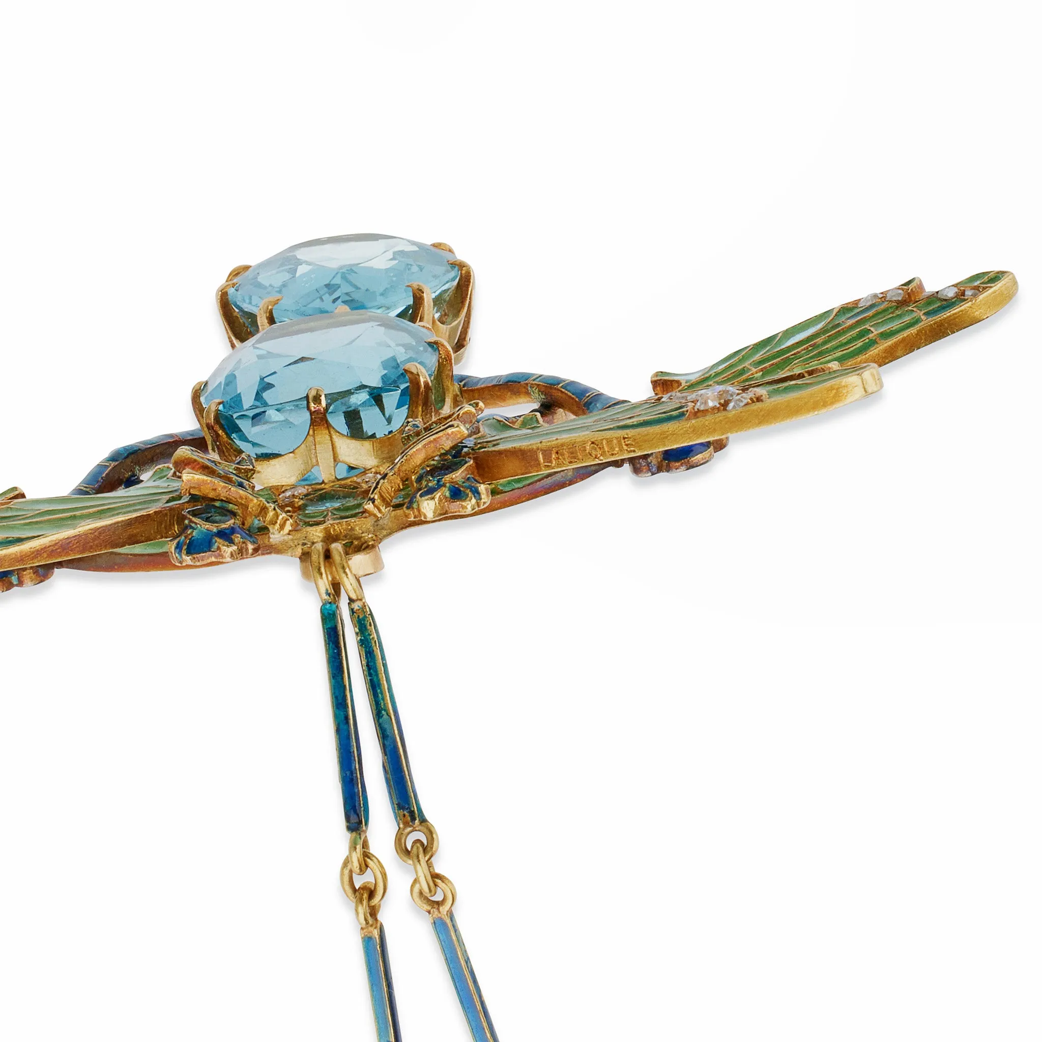 Ren?? Lalique "Four Dragonflies" Pendant Necklace