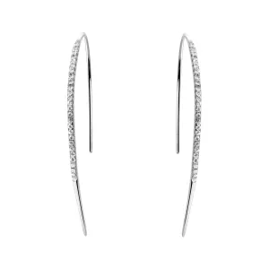 Rhodium plated 925 silver earrings assembled with zirconium oxide