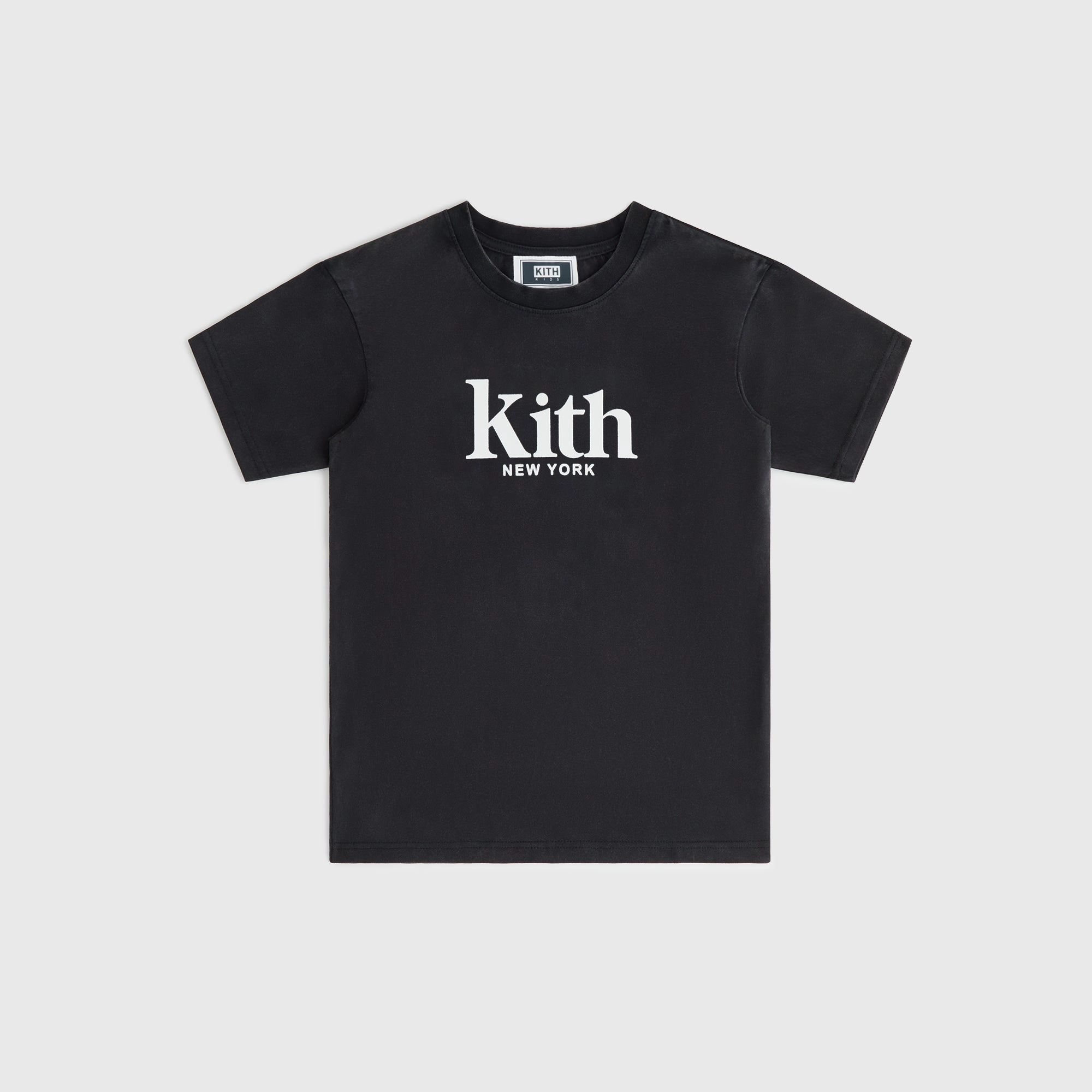 Worldly Kith Kids Serif Vintage Tee - Black Historic