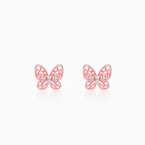 Rose Gold Butterfly Filigree Earrings