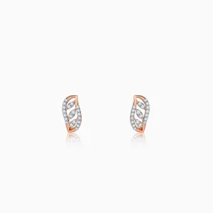 Rose Gold Luna J-hoop Diamond Earrings