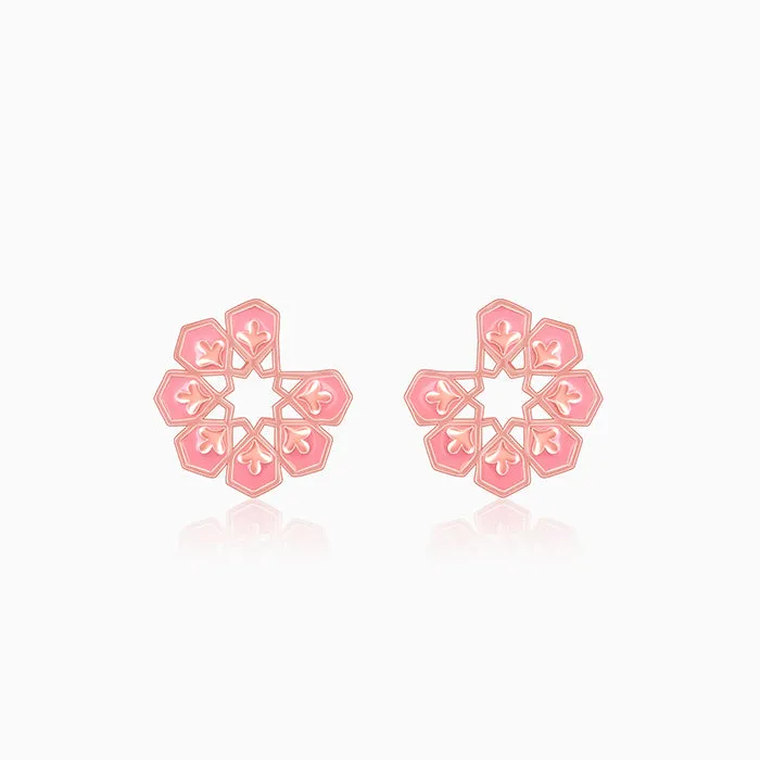 Rose Gold Mughal Monument Stud Earring