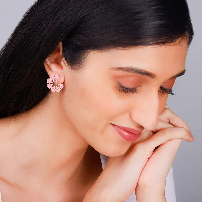 Rose Gold Mughal Monument Stud Earring