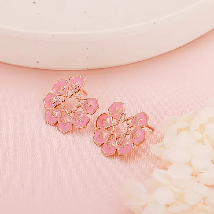 Rose Gold Mughal Monument Stud Earring