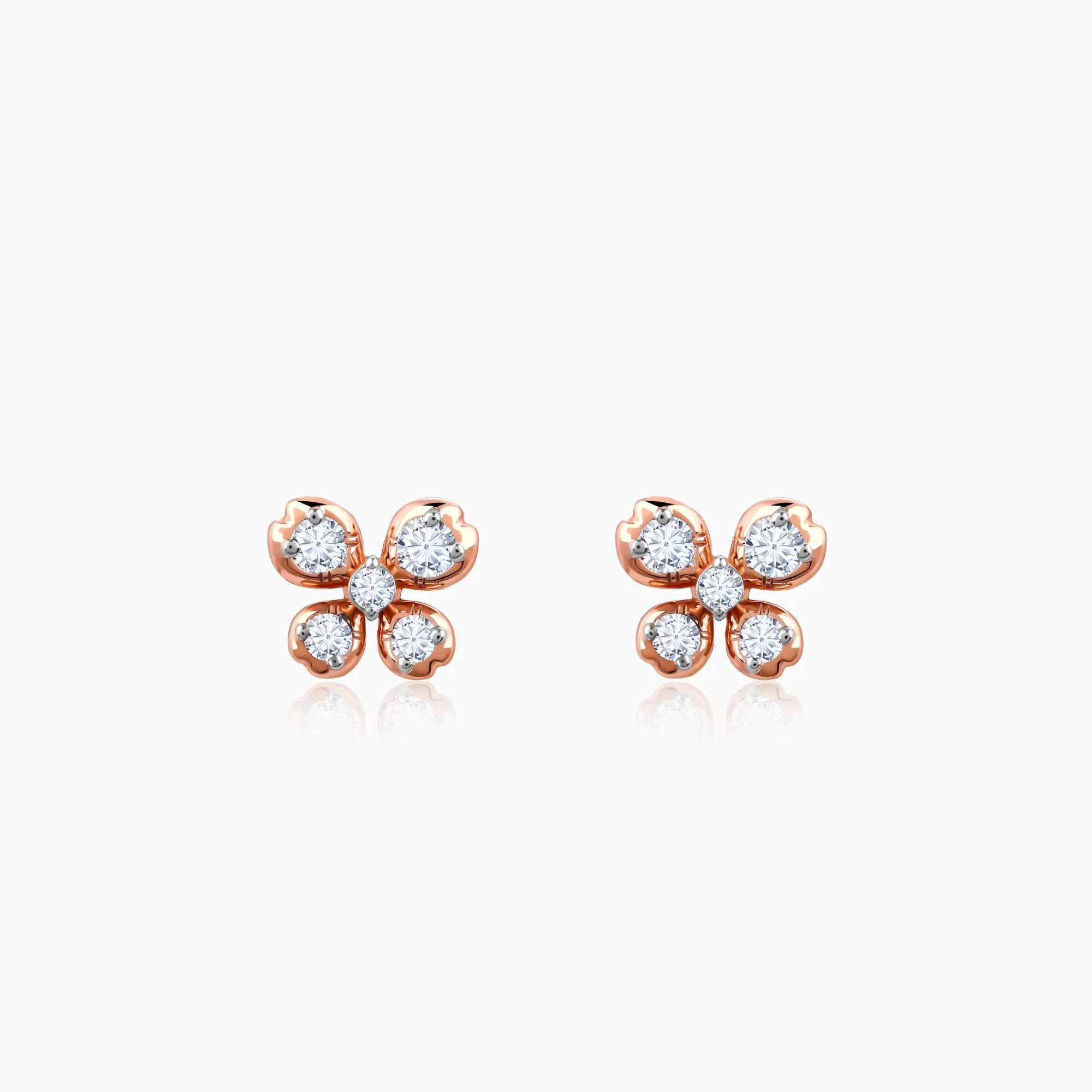 Rose Gold Primrose Diamond Earrings
