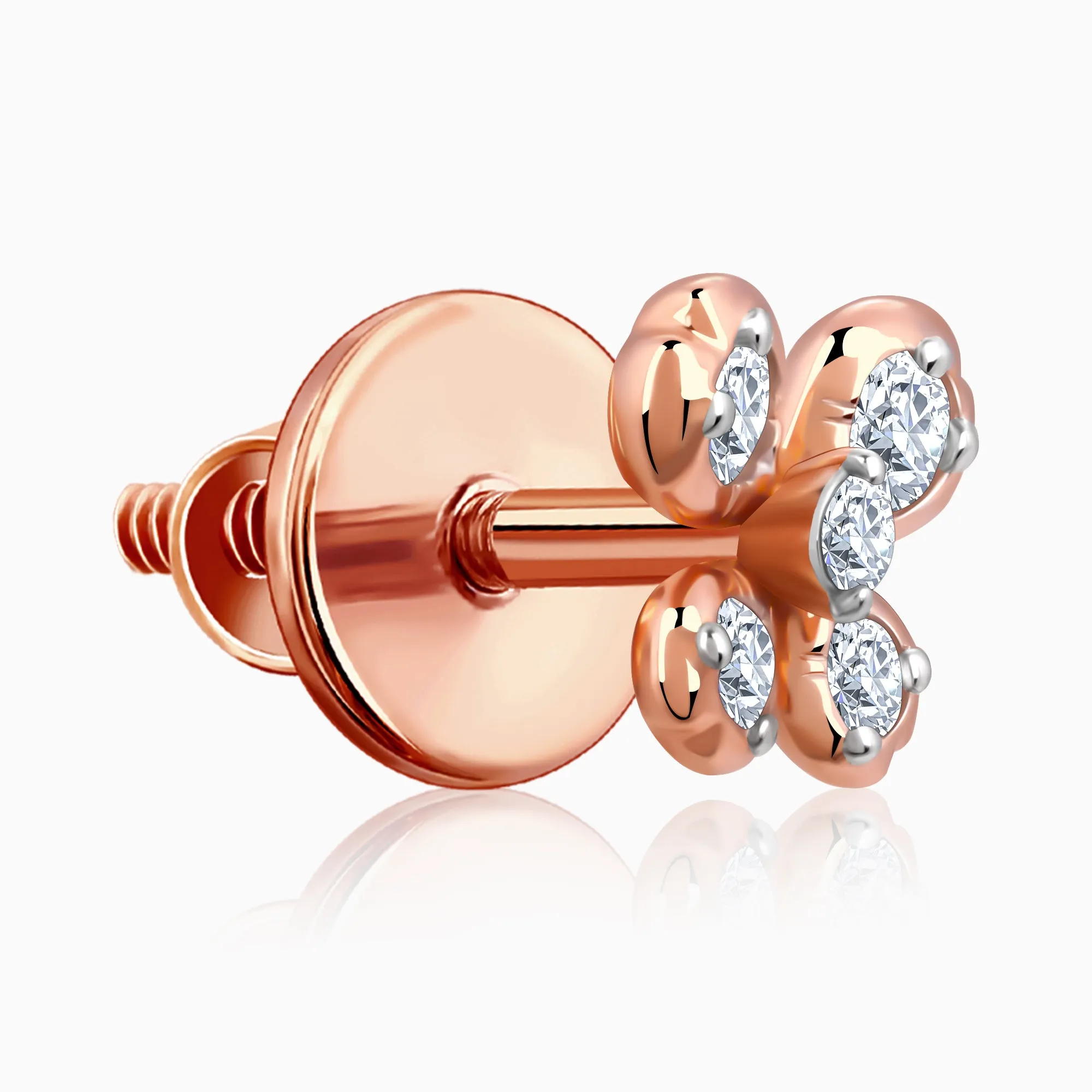 Rose Gold Primrose Diamond Earrings