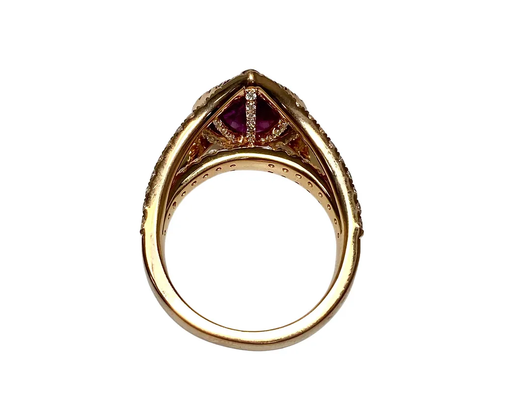 Ruby Pear Ring 3.70 Cts