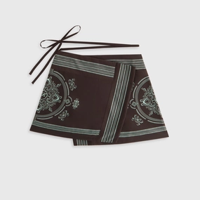 Safe Kith Women Mako Medallion Wrap Skirt - Incognito High-end