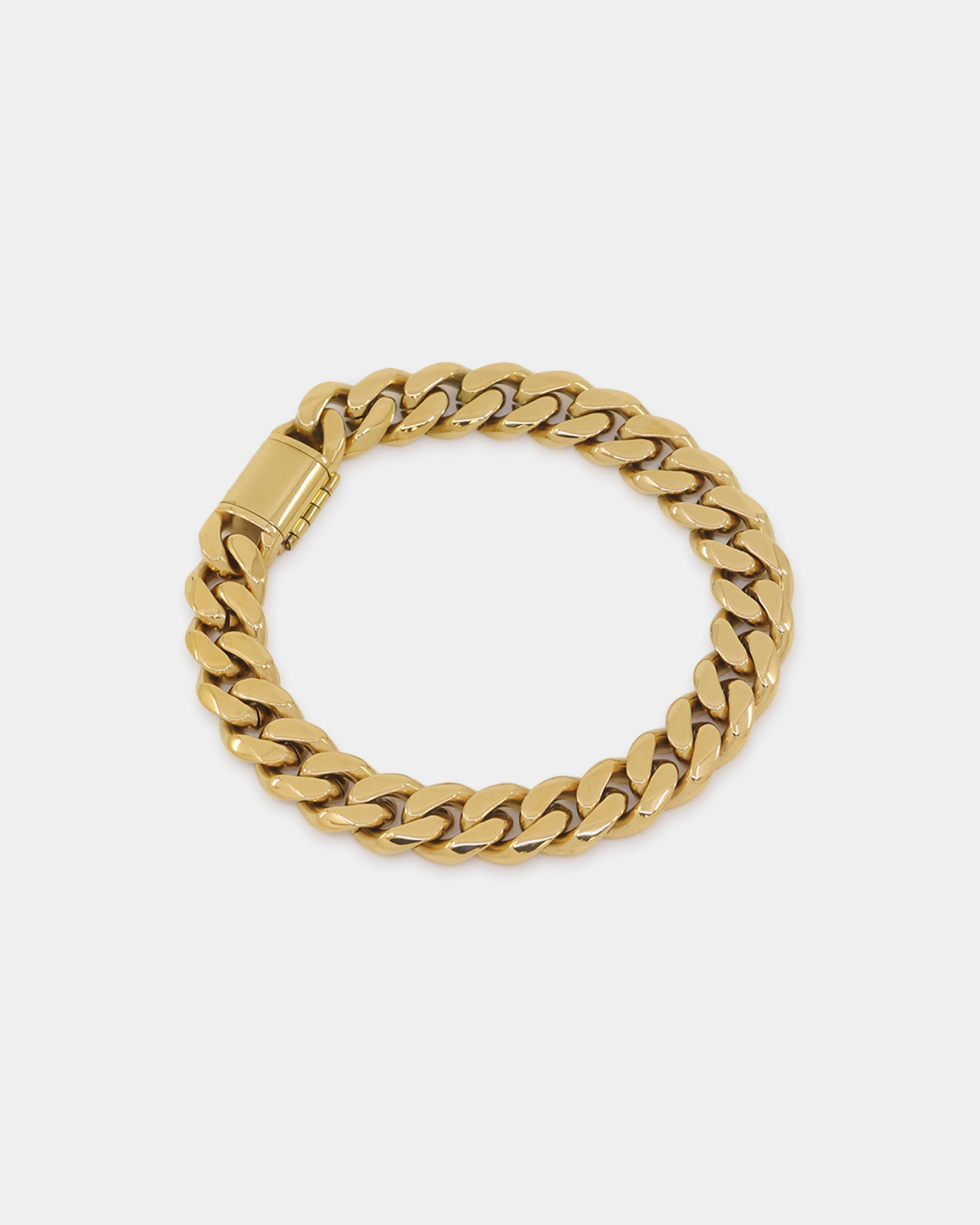 Saint Morta 10mm Cuban Bracelet Gold