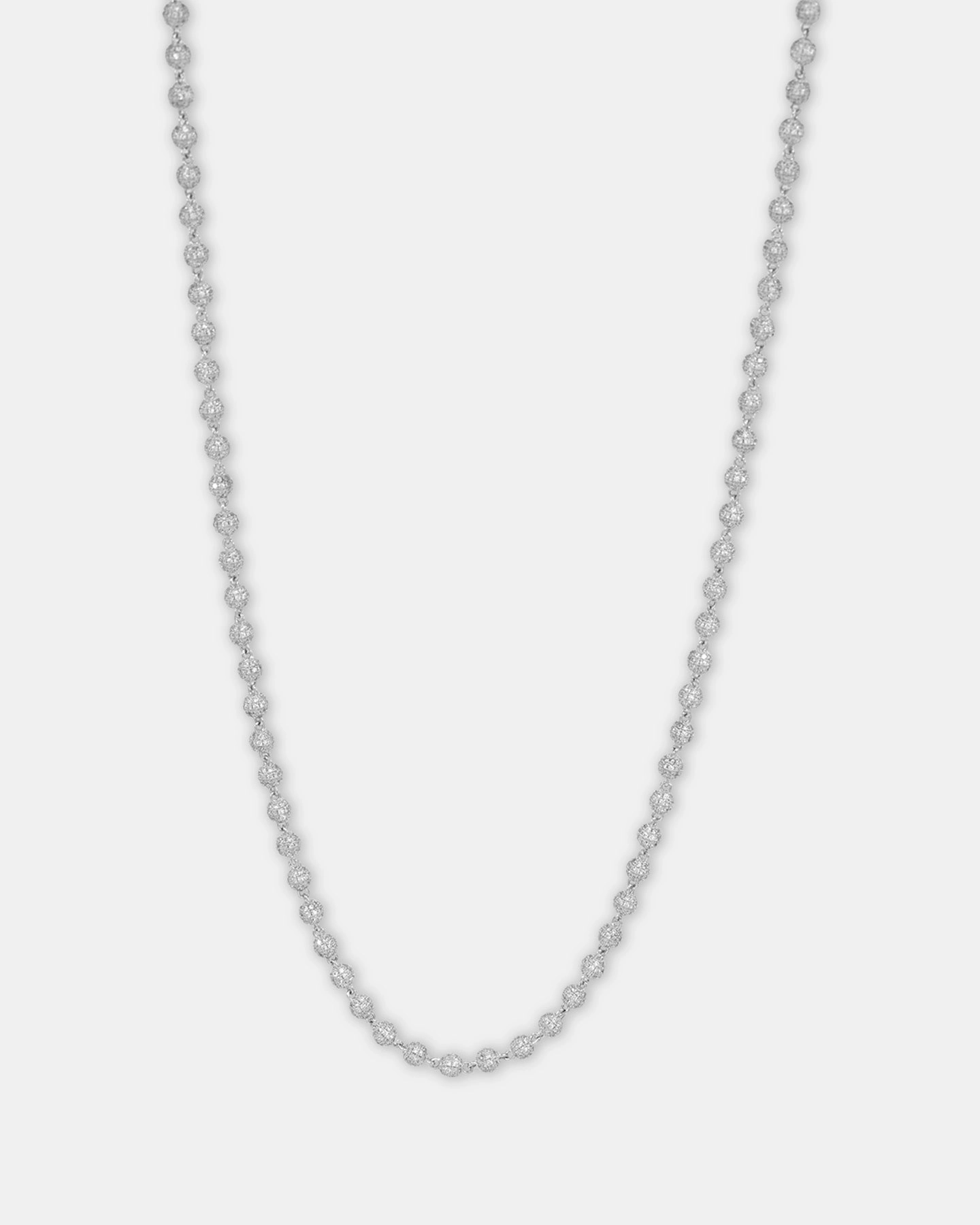 Saint Morta 4mm Iced Ball Chain White Gold