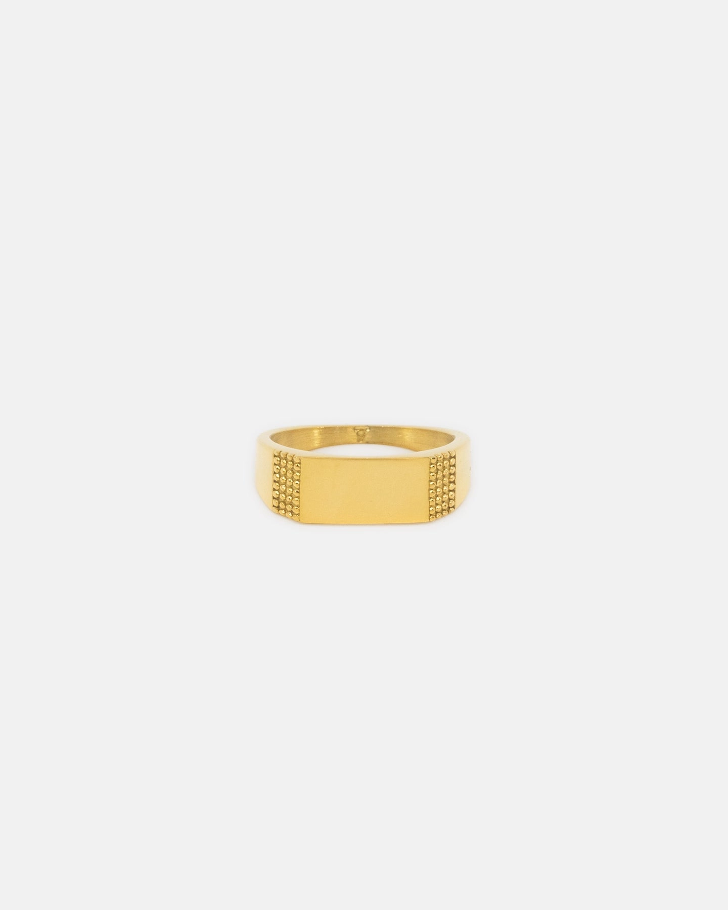 Saint Morta Adrian Bar Signet Ring Gold