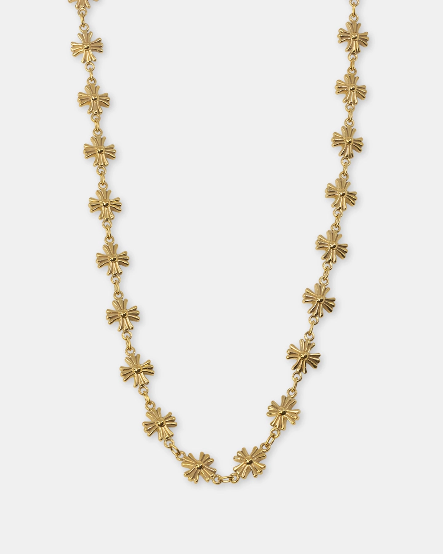 Saint Morta Chrome Cross Chain Necklace Gold