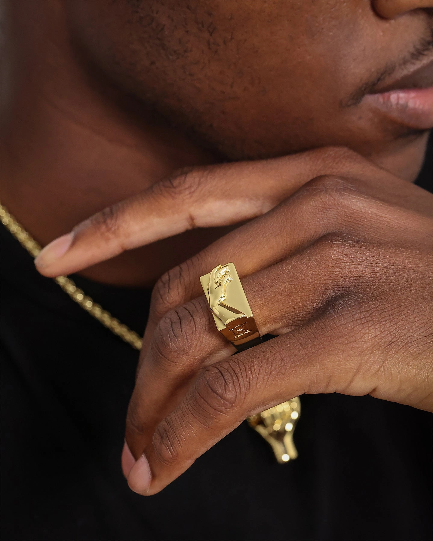 Saint Morta Hand Of Man Ring Gold