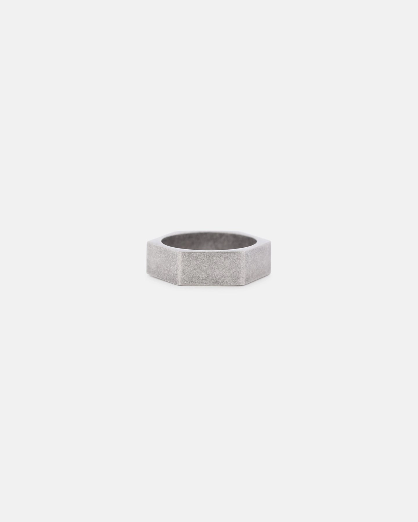 Saint Morta Hex Ring Antique Silver