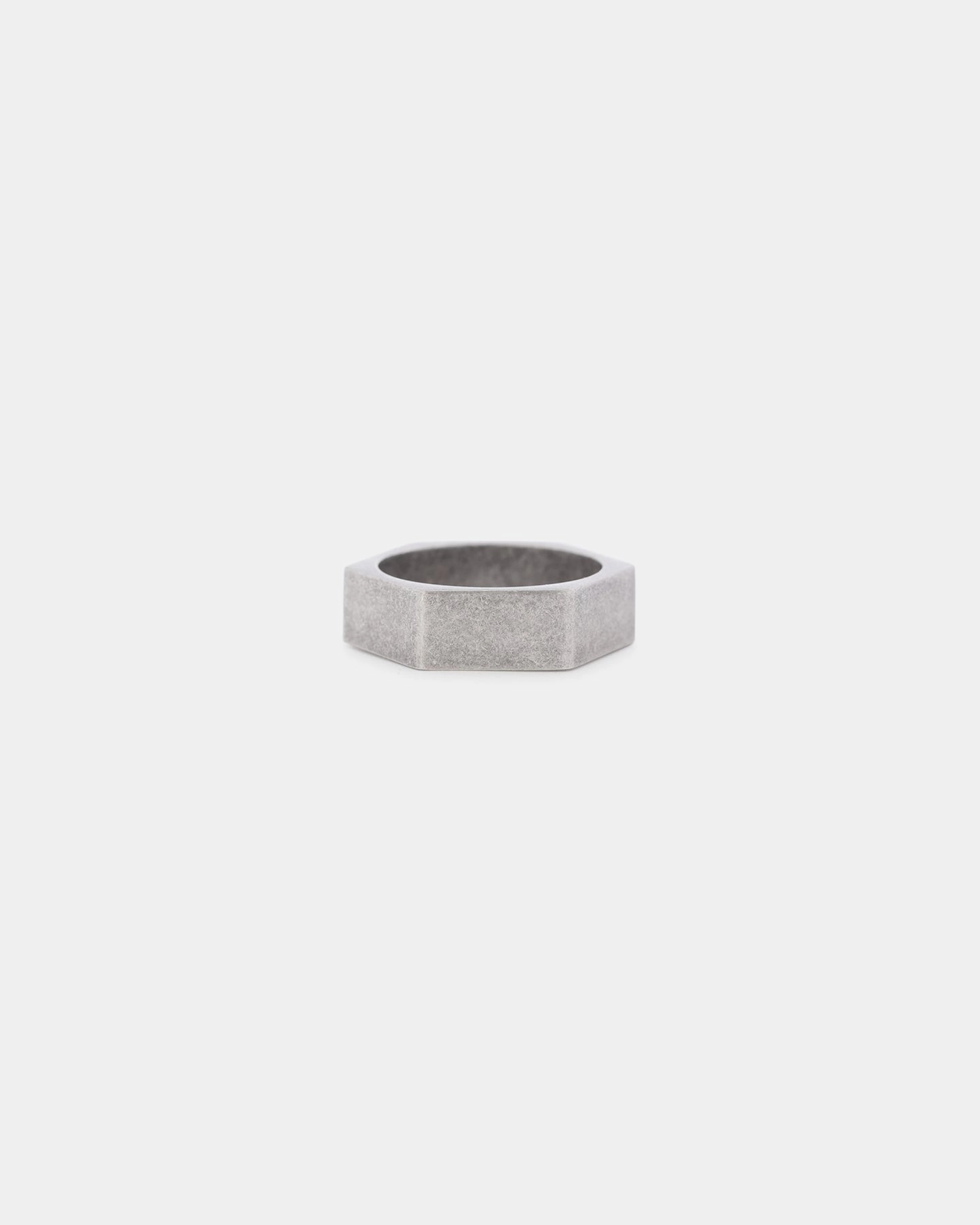 Saint Morta Hex Ring Antique Silver