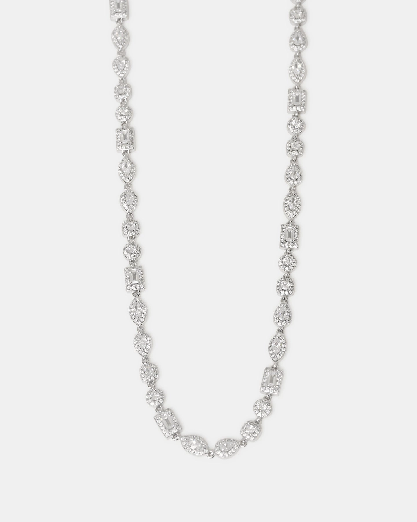 Saint Morta Iced Cluster Chain Iced White Gold